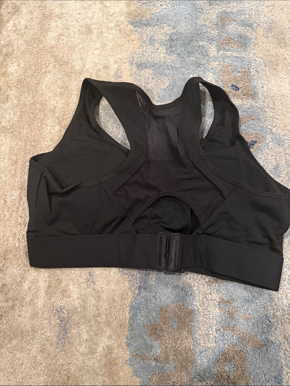 Black Racerback Support Sports Bra - Picture 2 of 2